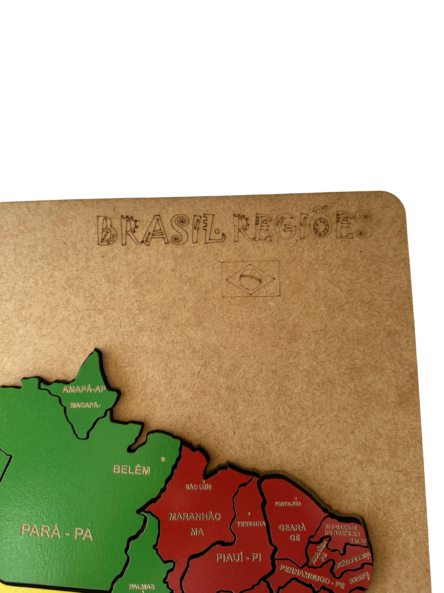 Quebra-Cabeça Mapa do Brasil Regiões em MDF