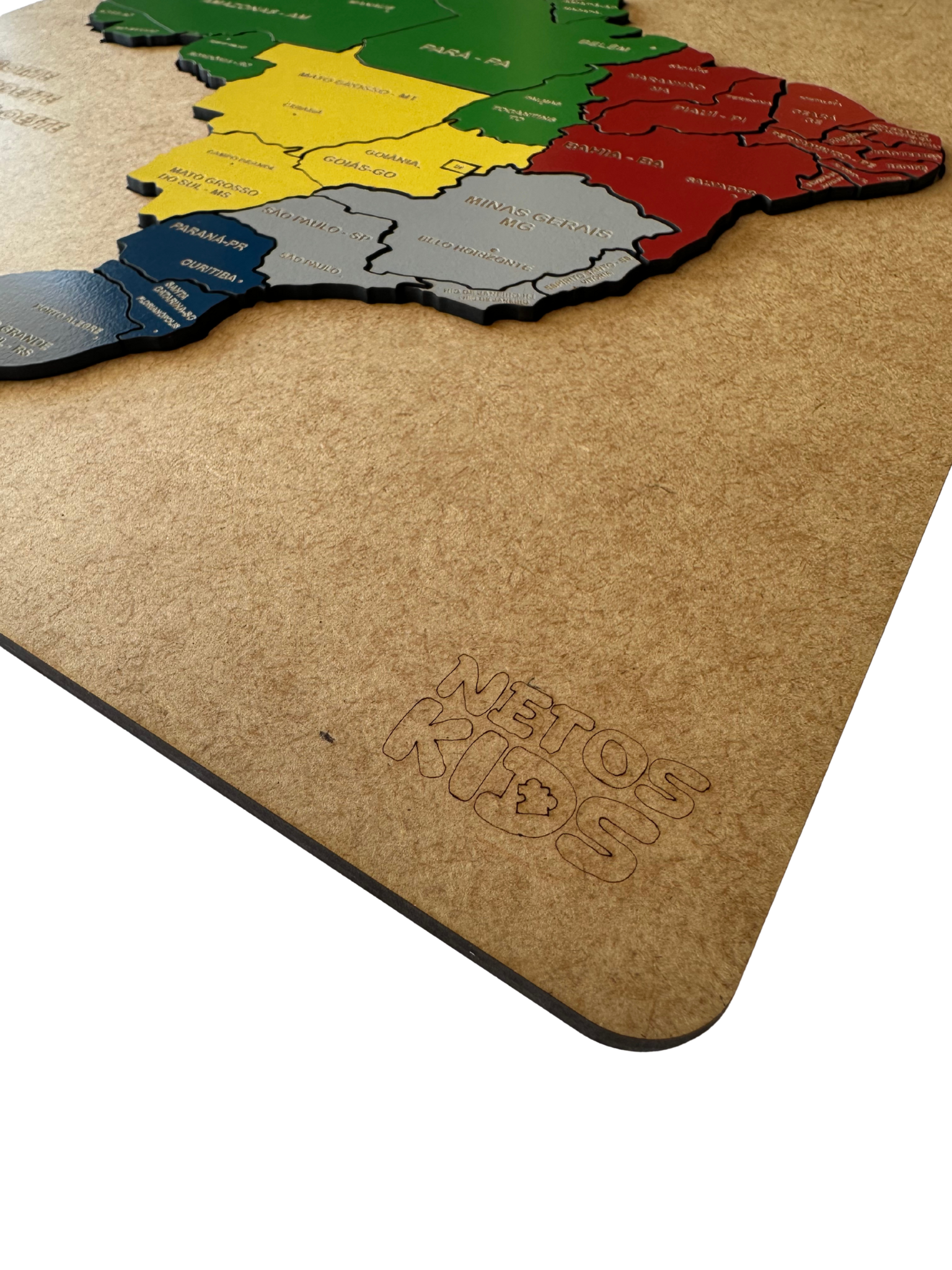 Quebra-Cabeça Mapa do Brasil Regiões em MDF