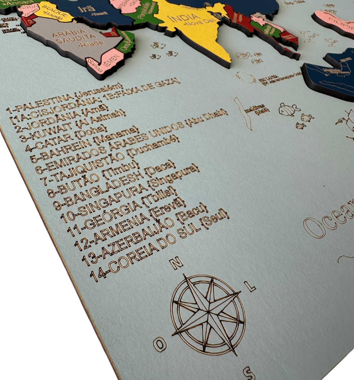 Quebra-Cabeça Mapa do Continente Asiático