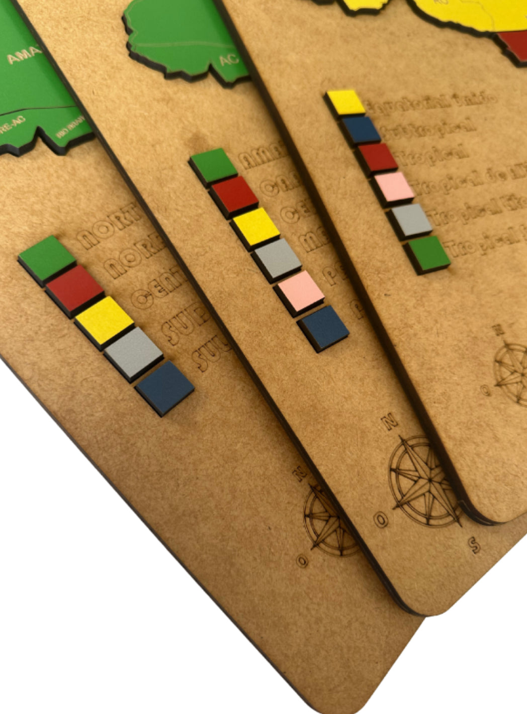 Kit Educativo Mapas do Brasil Quebra Cabeça (Regiões, Biomas e Climas)