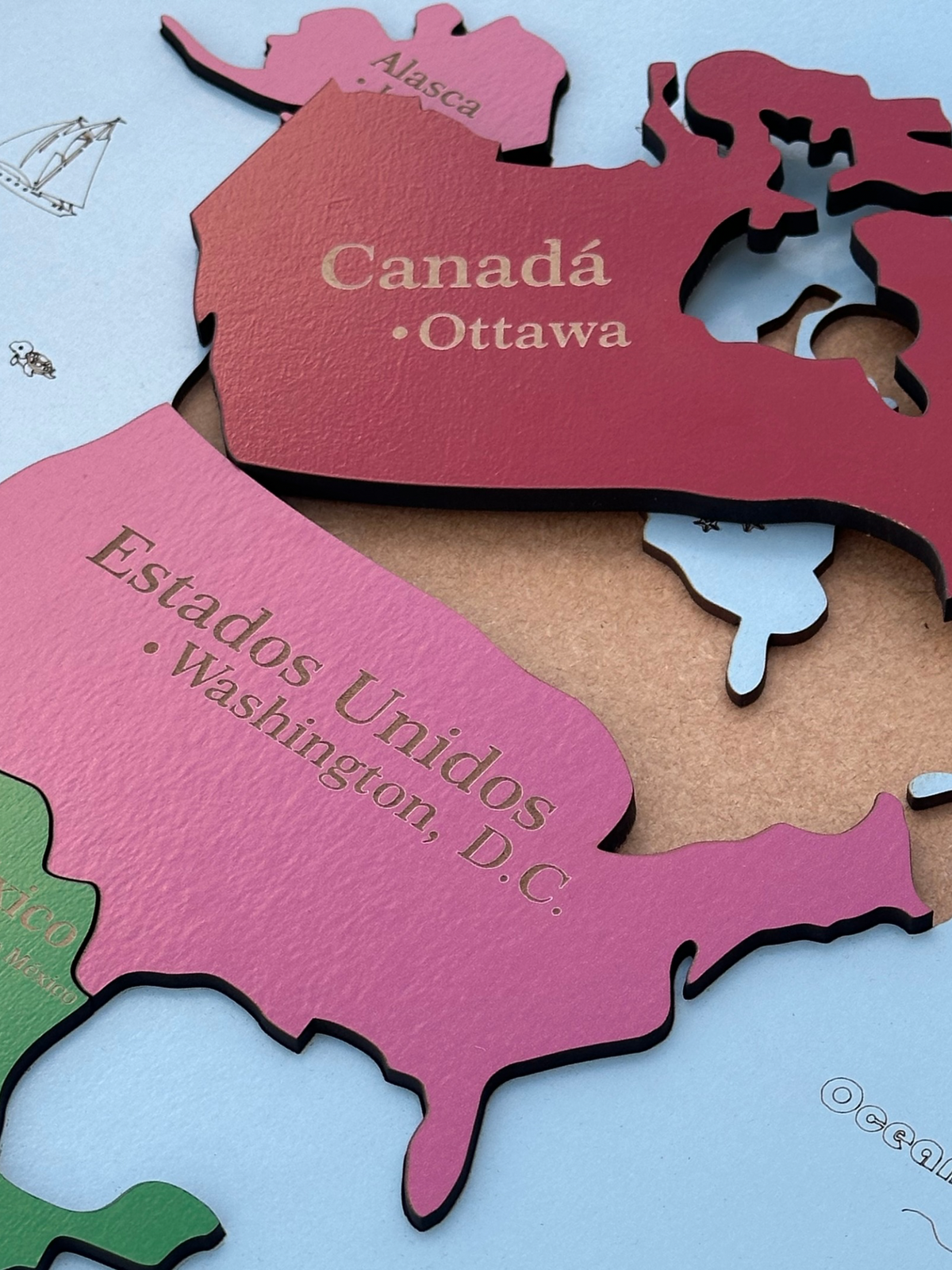 Quebra Cabeça América do Norte Países e Capitais 3D