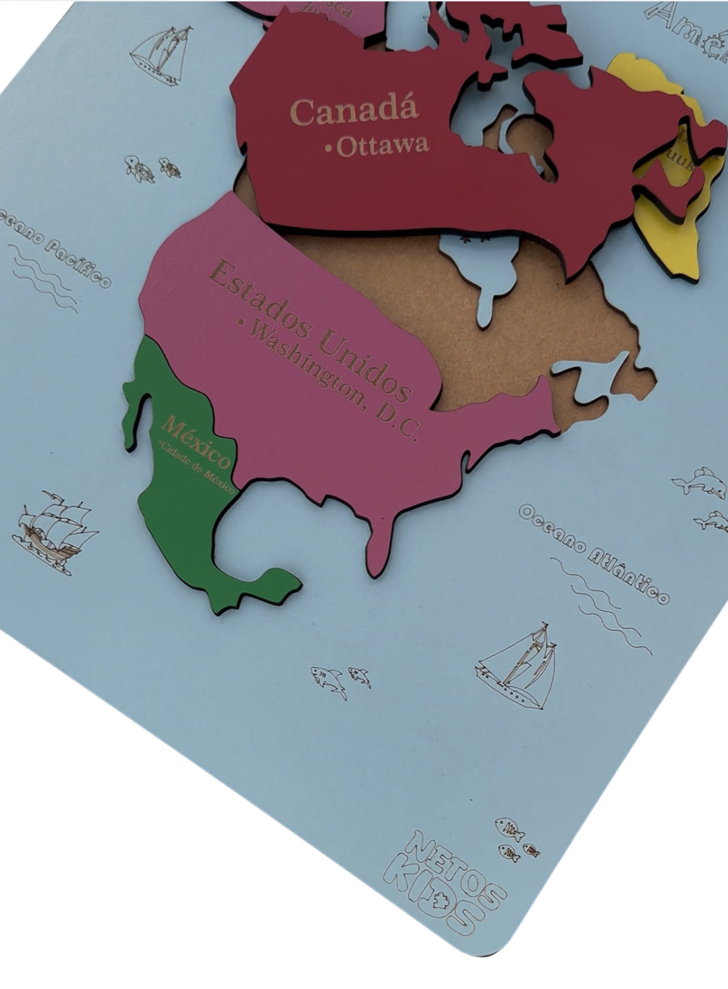Quebra Cabeça América do Norte Países e Capitais 3D