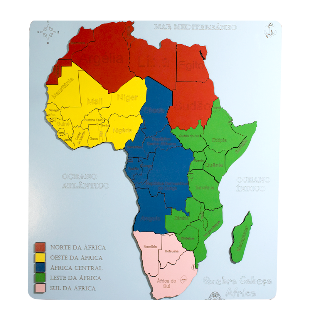 Mapa Continente Africano Quebra-cabeça 3D