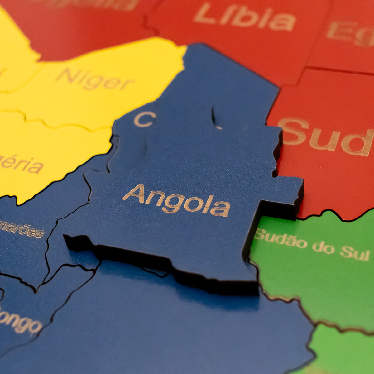 Mapa Continente Africano Quebra-cabeça 3D