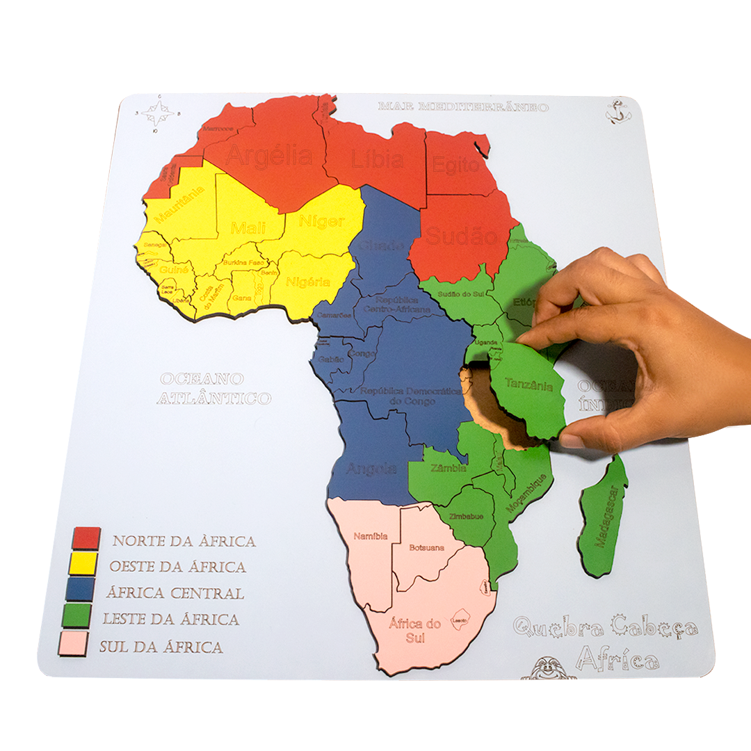 Mapa Continente Africano Quebra-cabeça 3D