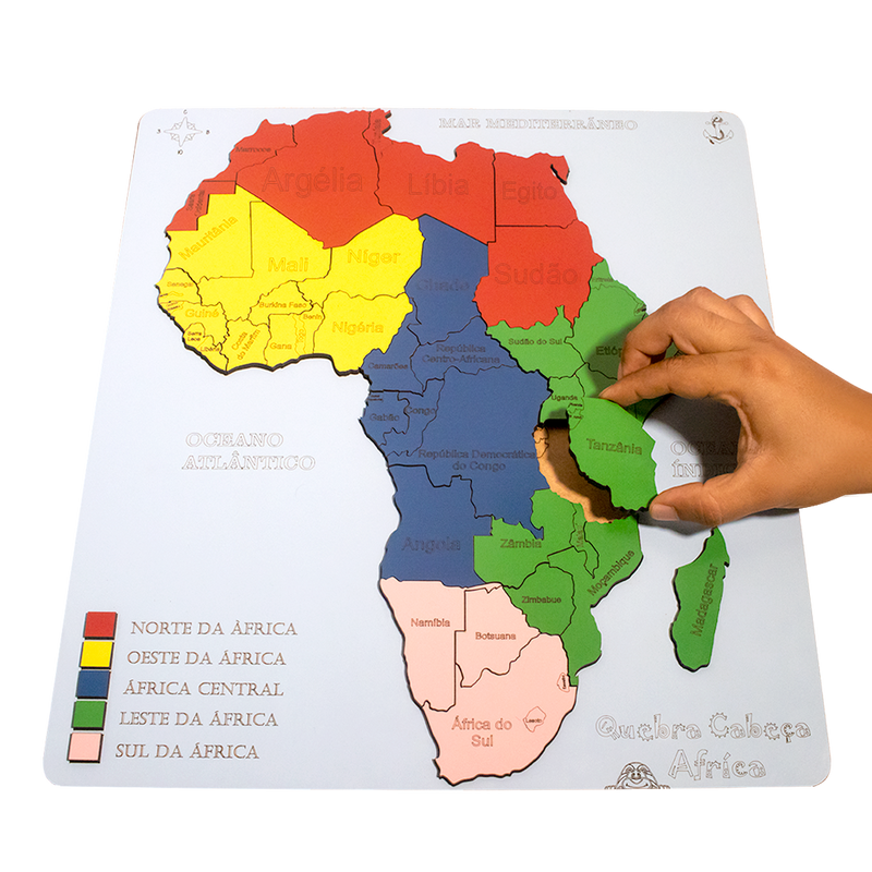 Mapa Continente Africano Quebra-cabeça 3D