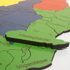 Mapa Continente Africano Quebra-cabeça 3D