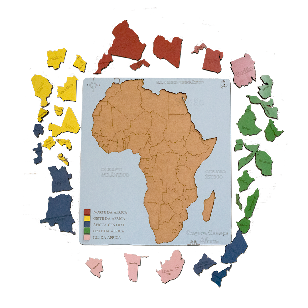 Mapa Continente Africano Quebra-cabeça 3D