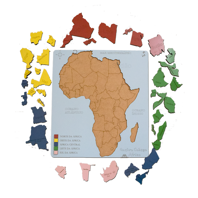 Mapa Continente Africano Quebra-cabeça 3D
