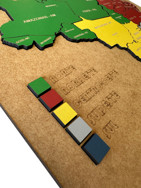Quebra-Cabeça Mapa do Brasil Regiões em MDF