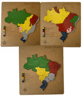Kit Educativo Mapas do Brasil Quebra Cabeça (Regiões, Biomas e Climas)