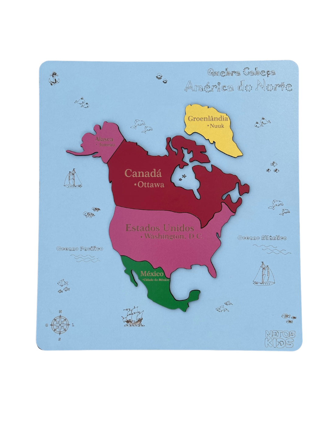 Quebra Cabeça América do Norte Países e Capitais 3D