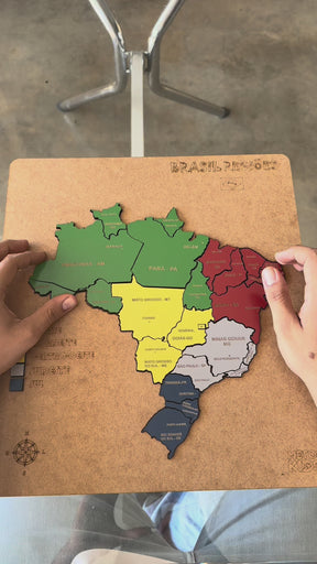 Quebra-Cabeça Mapa do Brasil Regiões em MDF